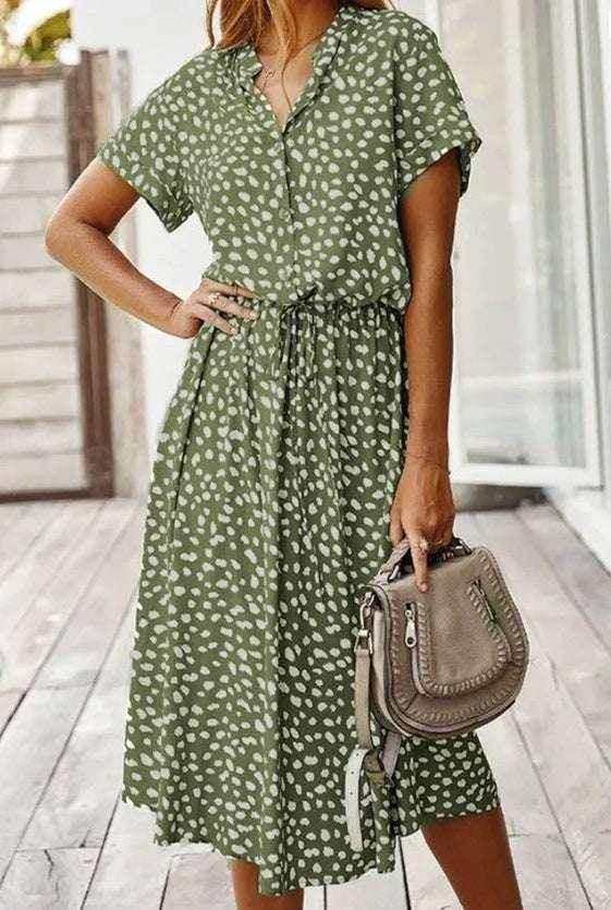 Printed Vacation Cake Skirt Maxi Dress - ZA-Zola