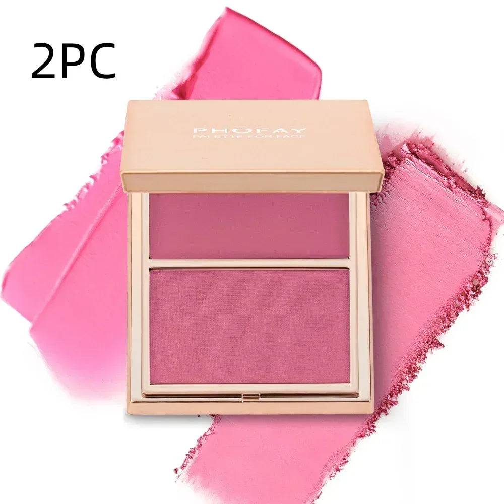 PHOFAY Cream and Powder Blush Duo – Smooth Weightless Color - ZA-Zola
