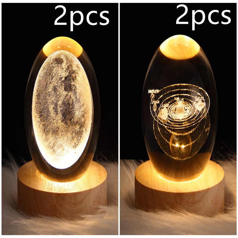 LED Galaxy Crystal Ball Night Light 3D Planet Moon Lamp | ZA-Zola