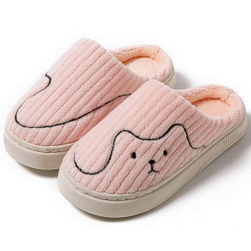 Striped Cat Slippers – Cozy Plush Indoor Footwear - ZA-Zola