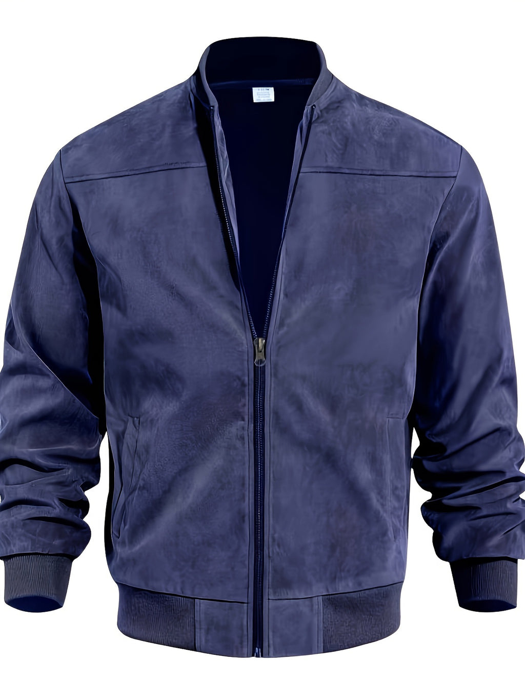 Navy blue jacket on a white background