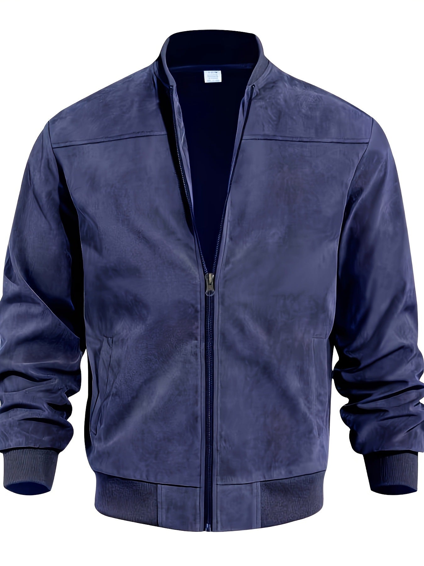 Navy blue jacket on a white background