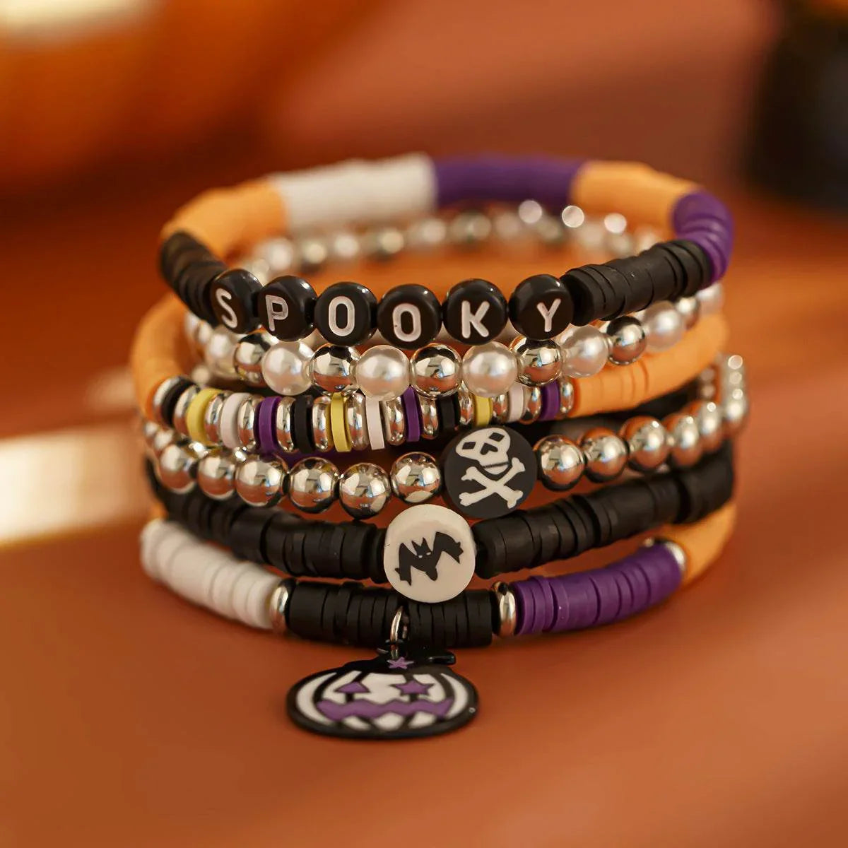 ZA-Zola Bat Crystal Pumpkin Bracelet Set - ZA-Zola