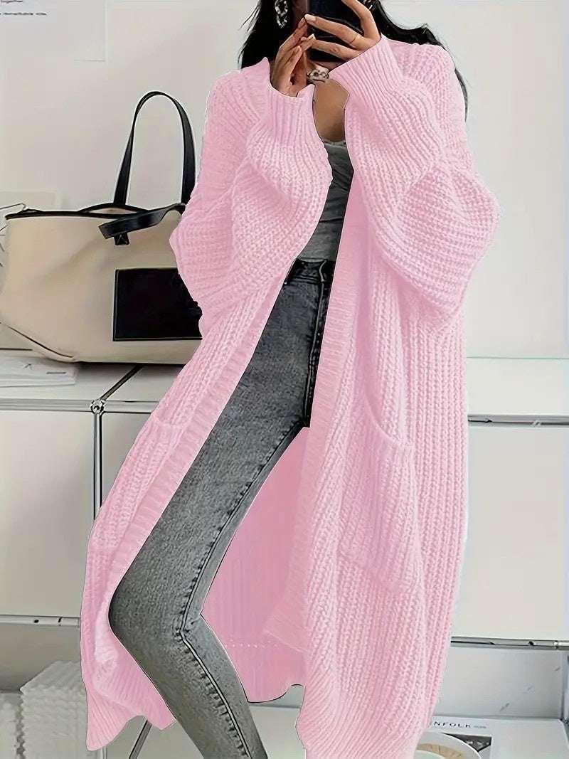 Women Knitted Cardigan | Long Loose Winter Sweater - ZA-Zola
