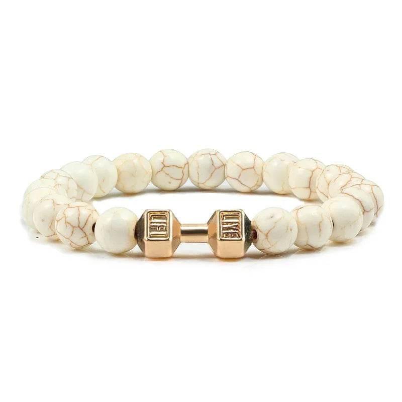Turquoise Electroplated Alloy Barbell Bracelet - ZA-Zola