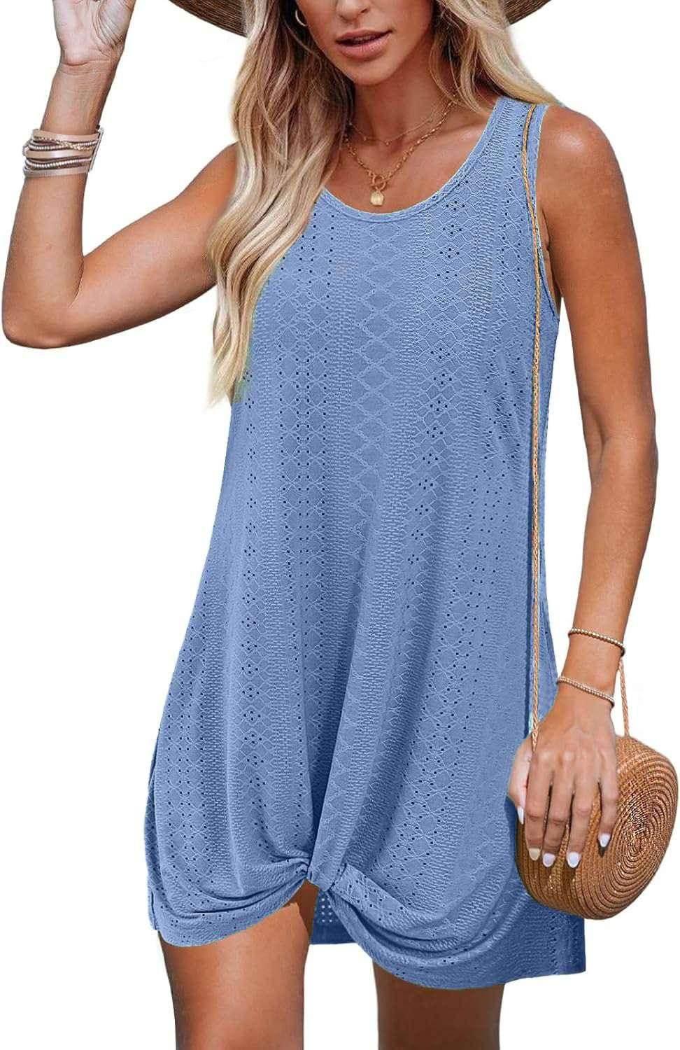 Hollow Out Sleeveless Beach Dress – S to XXL - ZA-Zola
