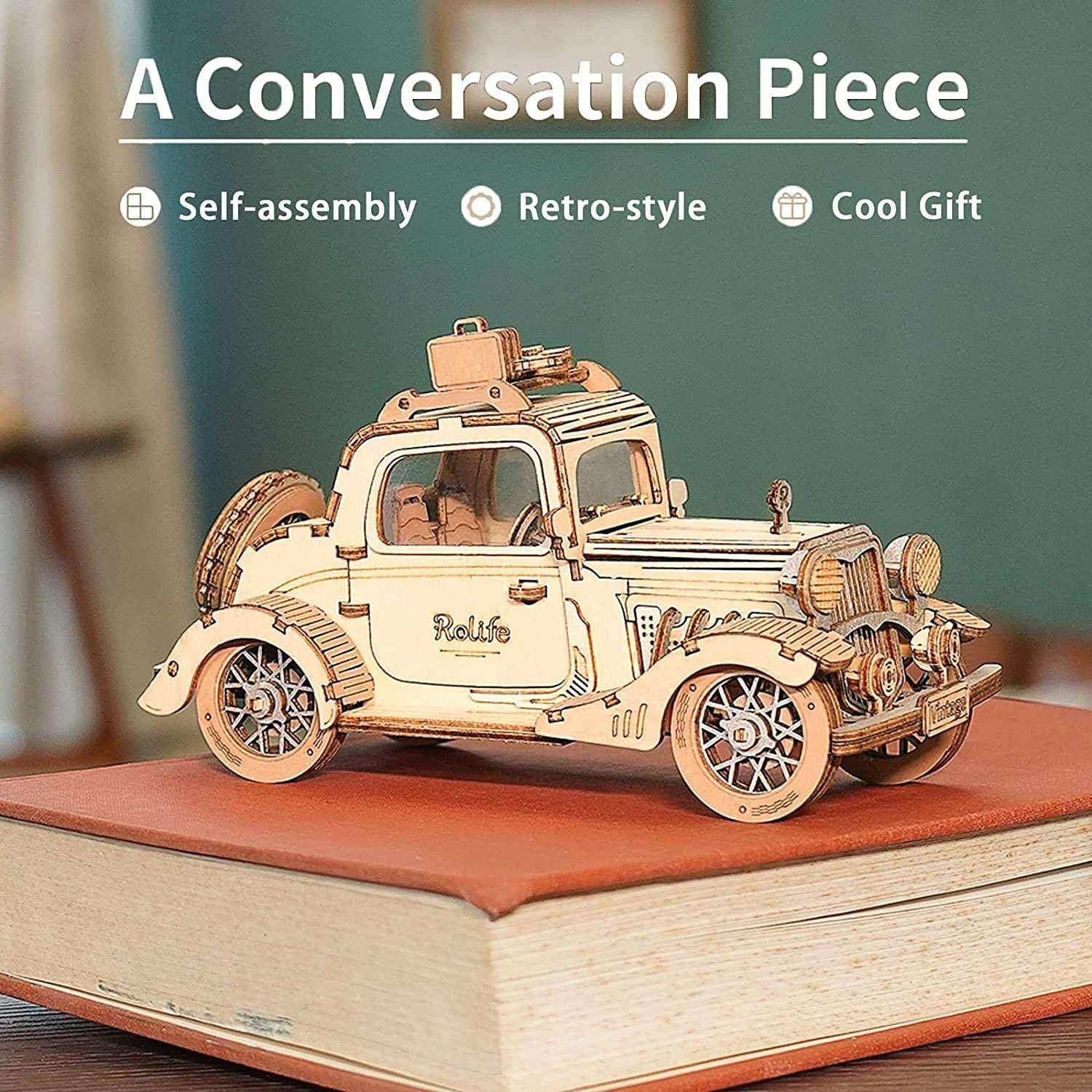 Robotime Rolife 3D Vintage Car Wooden Puzzle DIY Toy - ZA-Zola