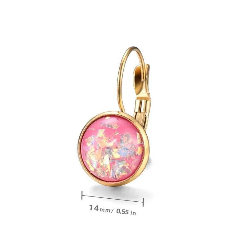 Sequin Rhinestone Stainless Steel Earrings - ZA-Zola
