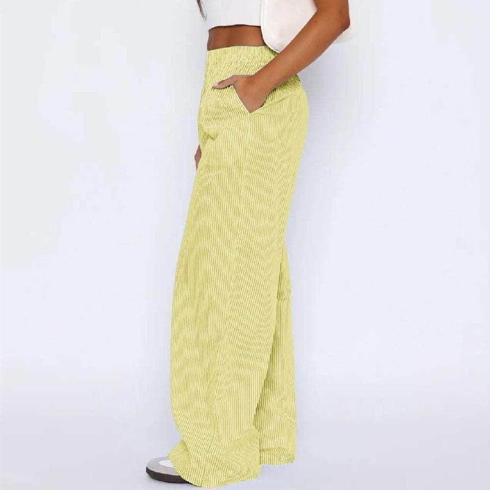 Striped Wide-Leg Pants with Pockets – Chill Fit - ZA-Zola