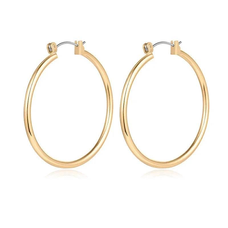 Gold & Silver Temperament Ring Earrings - ZA-Zola