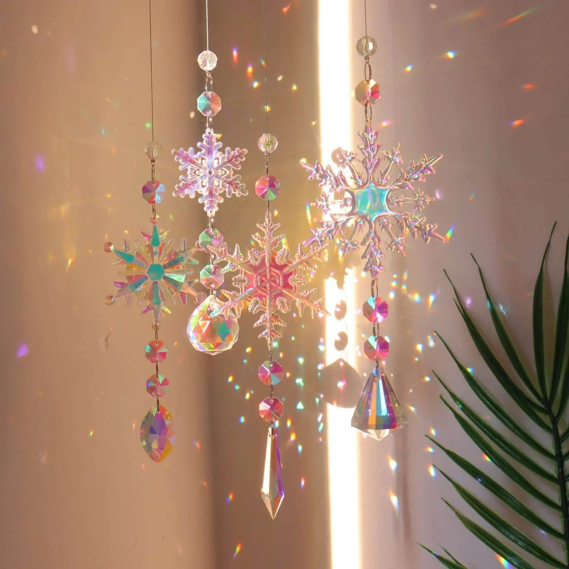 Christmas Crystal Sun Catcher Snowflake Pendant - ZA-Zola