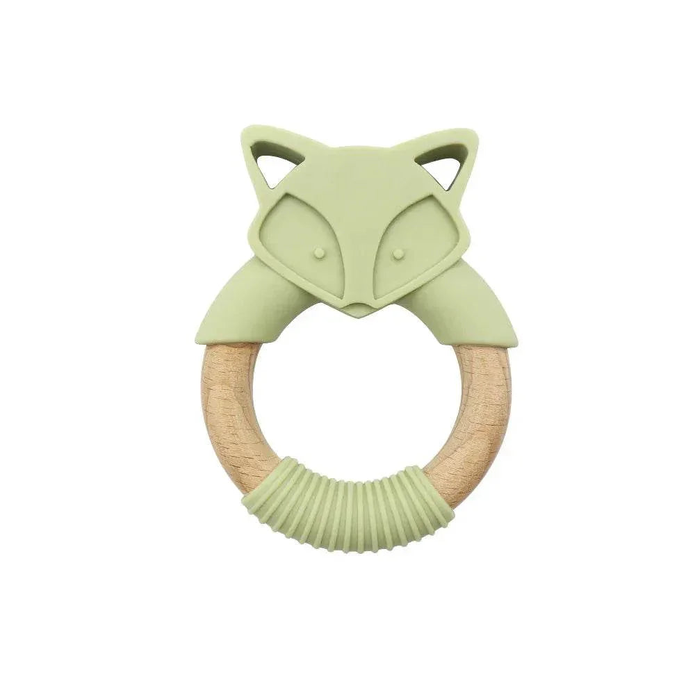 Wooden Fox Baby Teether | Safe & Soft Silicone - ZA-Zola