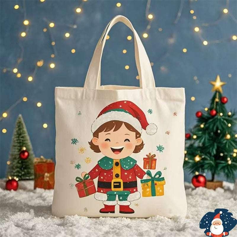 Christmas Canvas Bag Santa Claus Portable Gift Tote - ZA-Zola