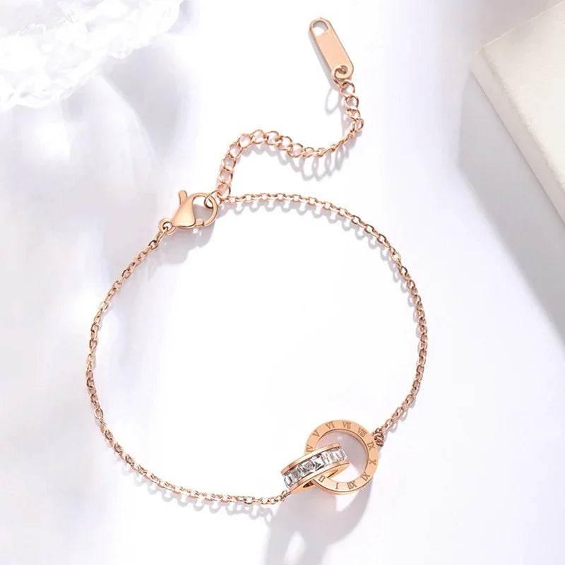 Zircon Diamond Titanium Steel Bracelet – Elegant - ZA-Zola