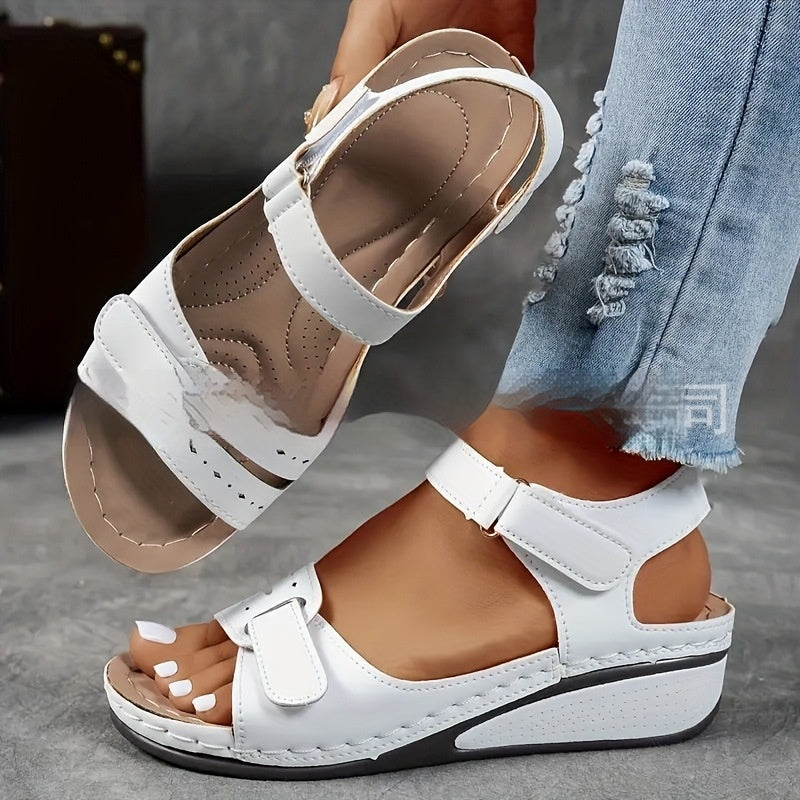 Women’s Plus Size Thick Sole Velcro Strap Comfort Sandals