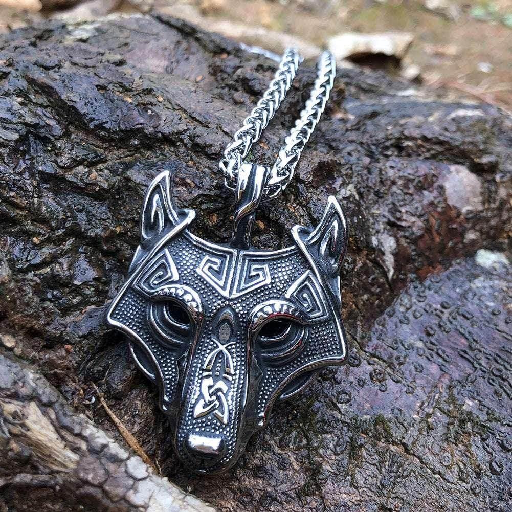 Norse Grey Wolf Head Pendant Necklace – Unisex - ZA-Zola