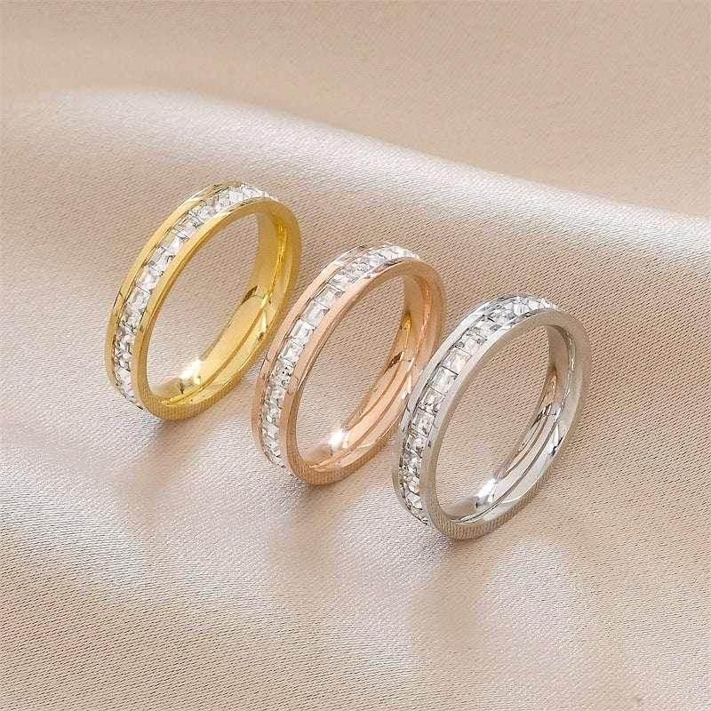 Titanium Steel Star Diamond Couple Ring Unisex - ZA-Zola