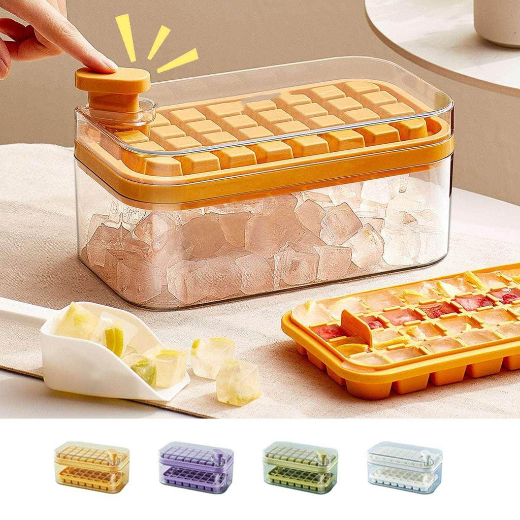 One-Button Ice Cube Tray with Storage Box – Easy Release, BPA-Free - ZA-Zola