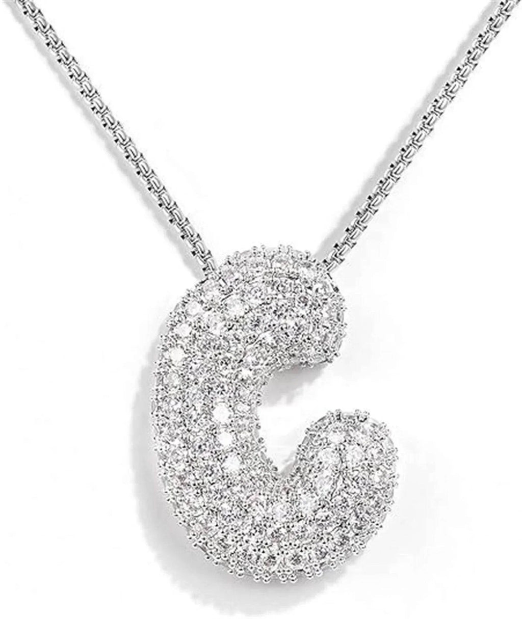 Zircon Balloon Letter Pendant Necklace for Women - ZA-Zola