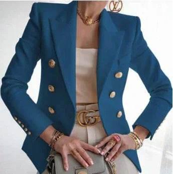 Casual Slim Fit Women's Suit Jacket – Solid Color - ZA-Zola