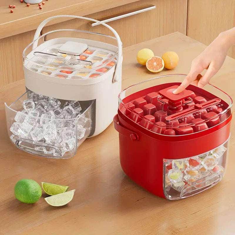 Portable 48-Grid Ice Tray & Bucket – 2L Capacity - ZA-Zola