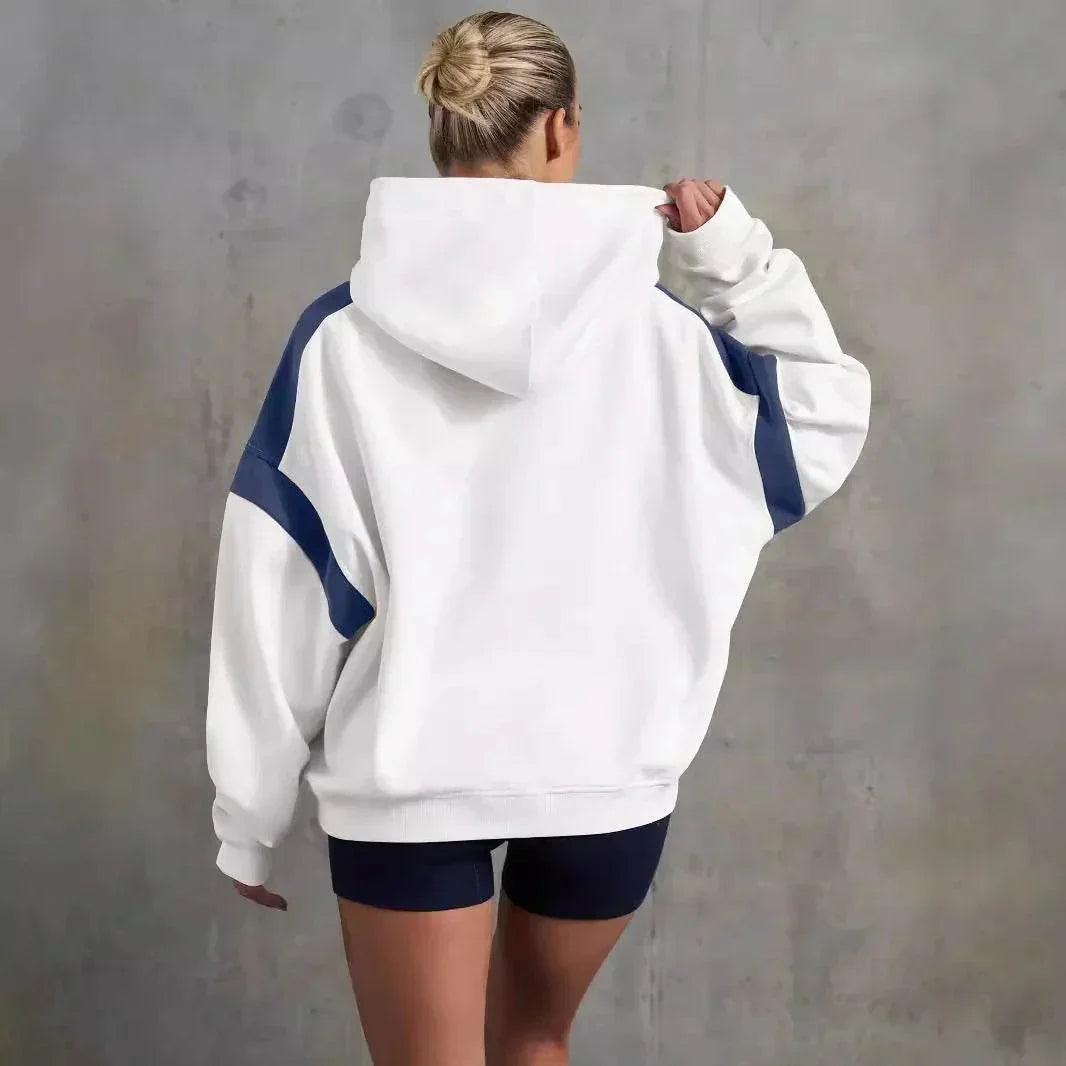 Contrast Drop Shoulder Hoodie for Women - ZA-Zola