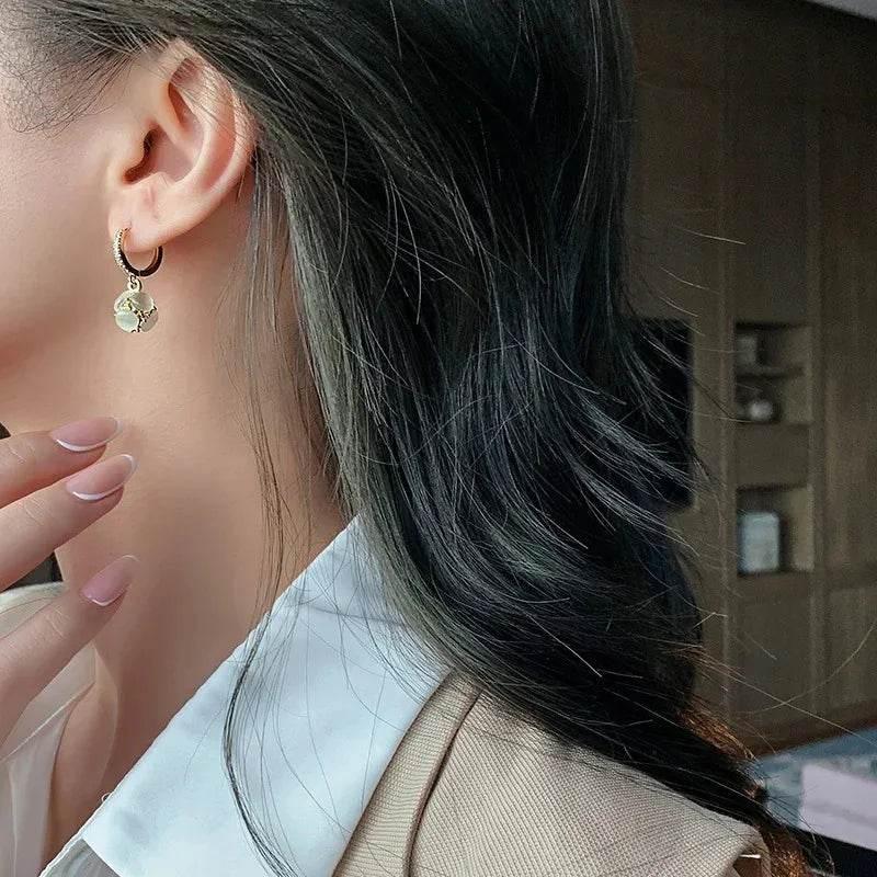 Gold Opal Earrings - Delicate Women's Fashion Jewelry - ZA-Zola