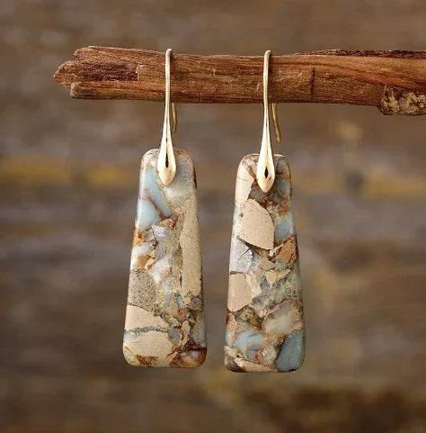 Bohemian Geometric Emperor Stone Earrings - ZA-Zola