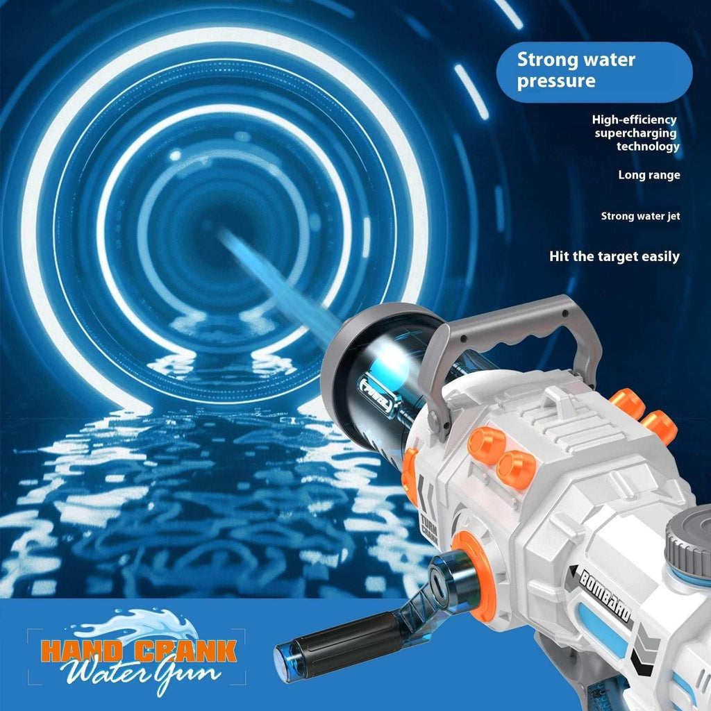 Manual Gatling Water Gun – 1000ML Big Blast Toy - ZA-Zola