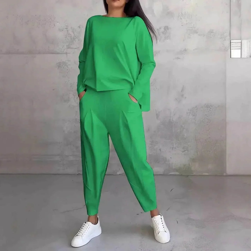 Oversized Irregular Top & Harem Pants Set - ZA-Zola