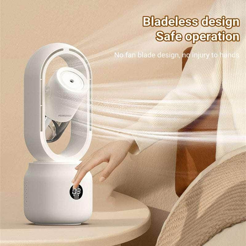 Bladeless USB Rechargeable Fan with Spray Humidifier - ZA-Zola