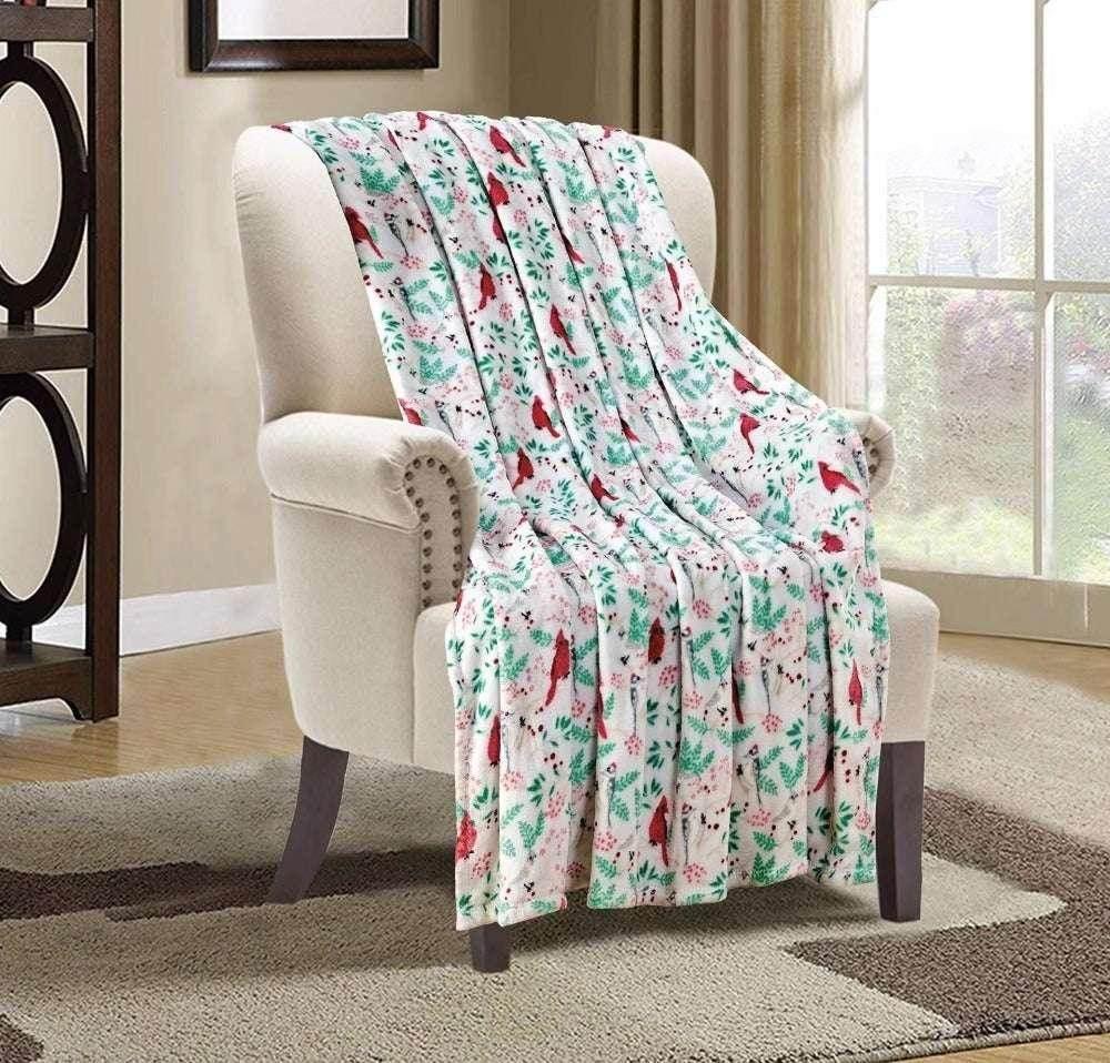 Cozy Christmas Elk & Snowman Blanket – Flannel - ZA-Zola