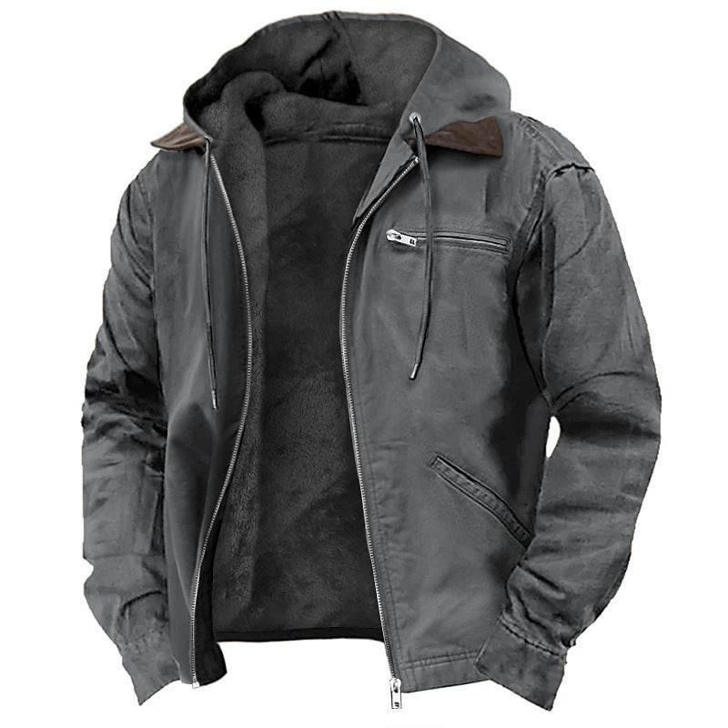 Men’s Fleece Jacket Winter Coat | Warm Hooded Zip-Up - ZA-Zola