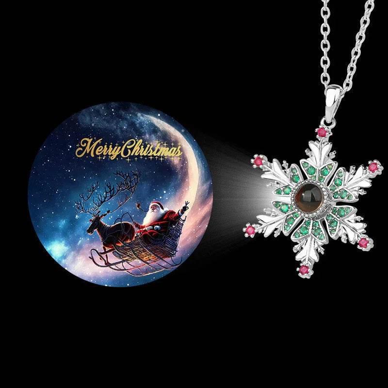 Christmas Snowflake Projection Necklace – Romantic Gift - ZA-Zola