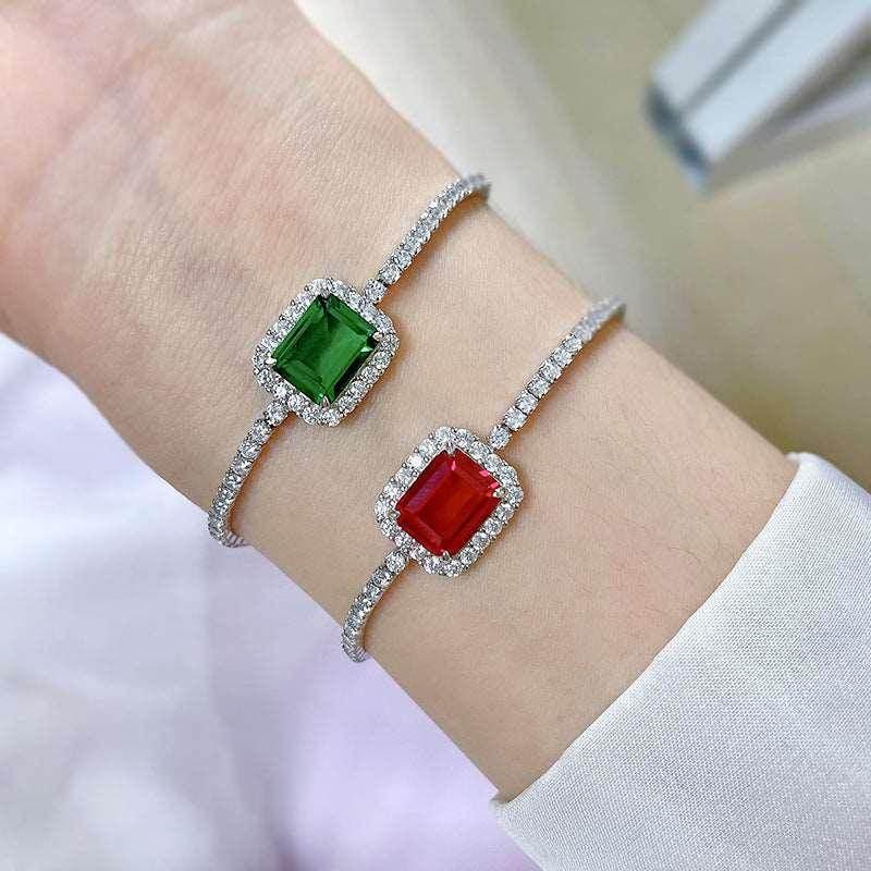 Buy S925 Sterling Silver Emerald Bracelet - Shop Now! - ZA-Zola