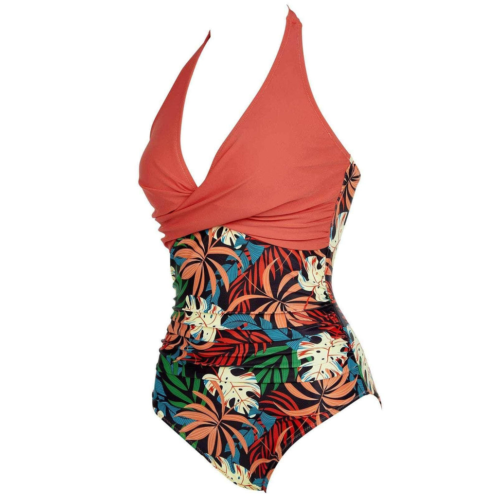 Women's Multicolor Backless Lace-up Sexy One-Piece Swimsuit - ZA-Zola
