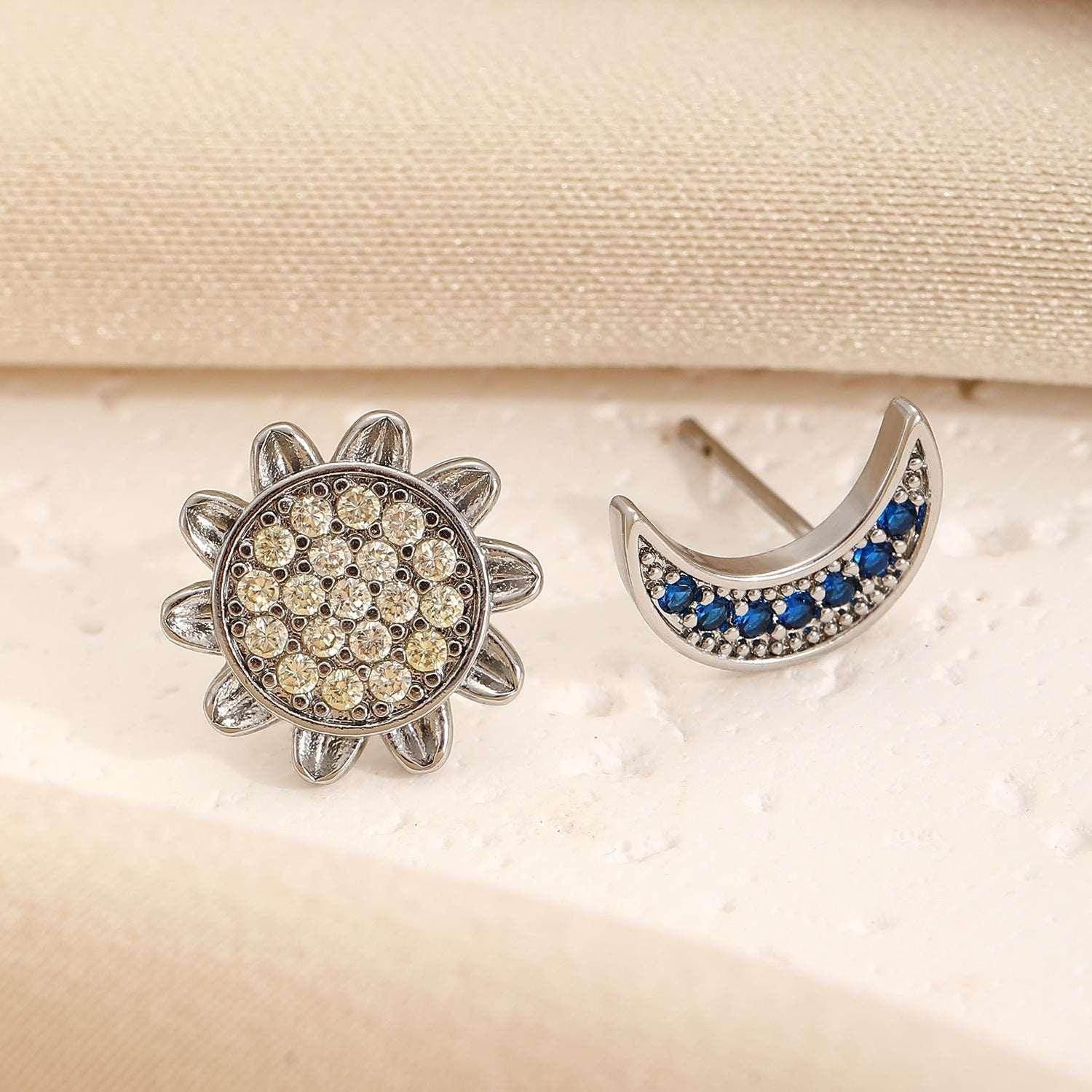 Sun & Moon Diamond Stud Earrings – Shop Now! - ZA-Zola