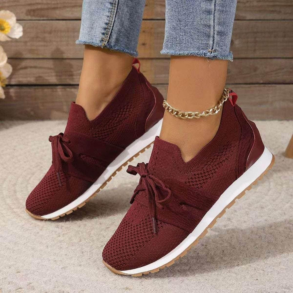 Breathable Lace Up Mesh Flats for Women – Comfy Style - ZA-Zola