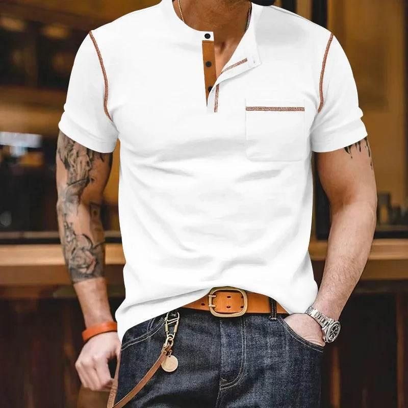 Men's Color Block Short Sleeve – Stylish & Comfortable! - ZA-Zola