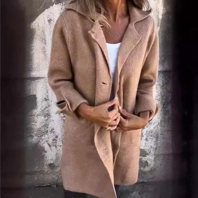 Single Breasted Cardigan Coat Women Mid Length - ZA-Zola