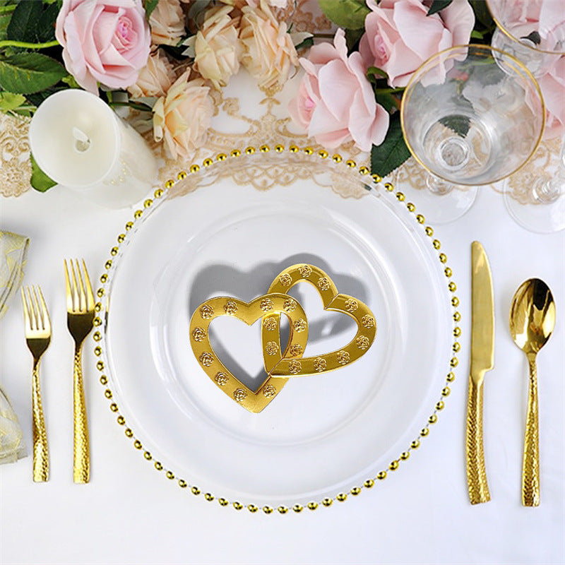 Creative Valentine’s Day Gift Double Love Ornament – Gold