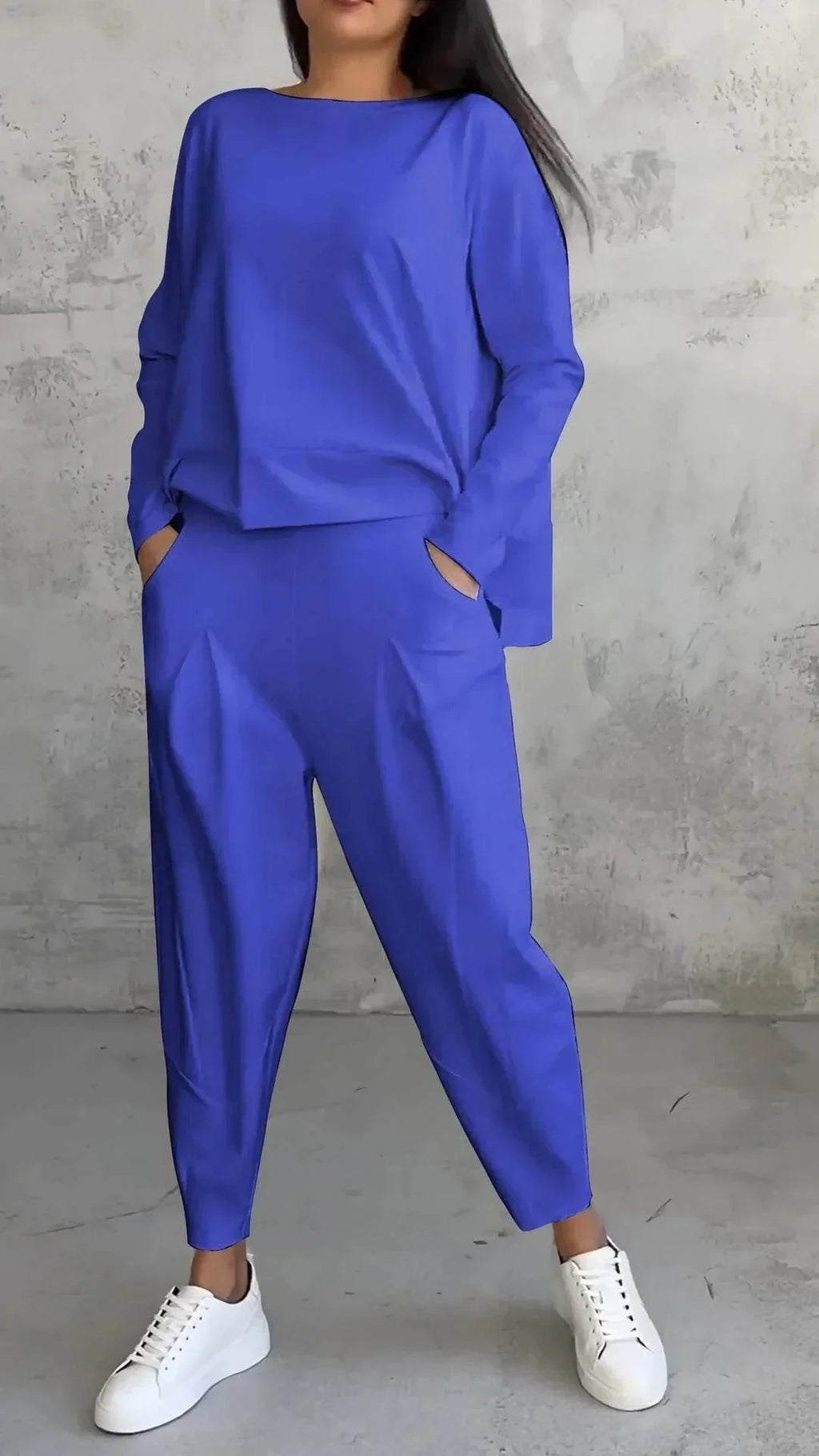 Oversized Irregular Top & Harem Pants Set - ZA-Zola