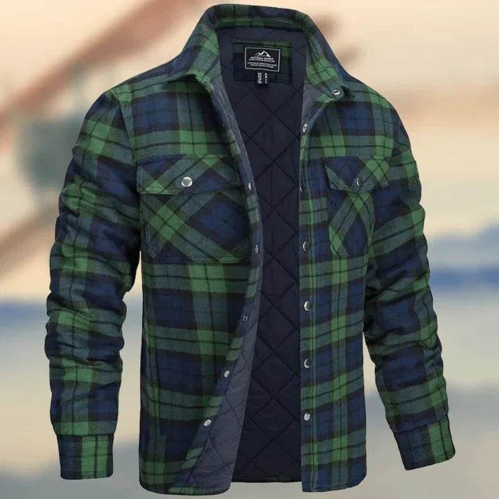 Long Sleeve Lapel Checks Shirt Men's Jacket – Winter Warm - ZA-Zola