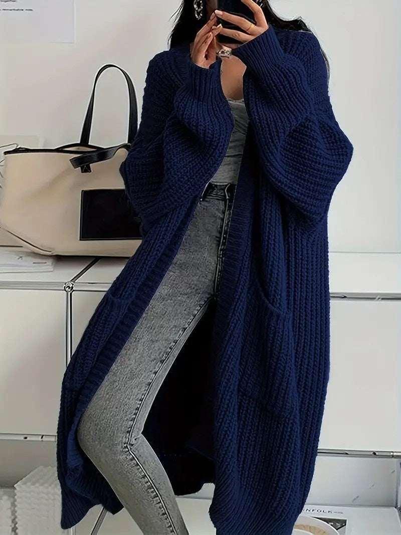 Women Knitted Cardigan | Long Loose Winter Sweater - ZA-Zola