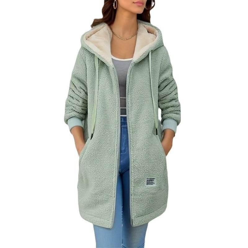 Winter Fleece Hooded Jacket – Casual Zip-Up Hoodie - ZA-Zola