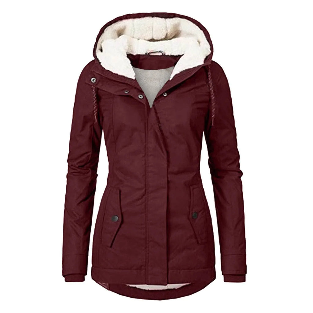 Warm Winter Hooded Jacket | Fleece Zip-Up Women's Casual Coat - ZA-Zola