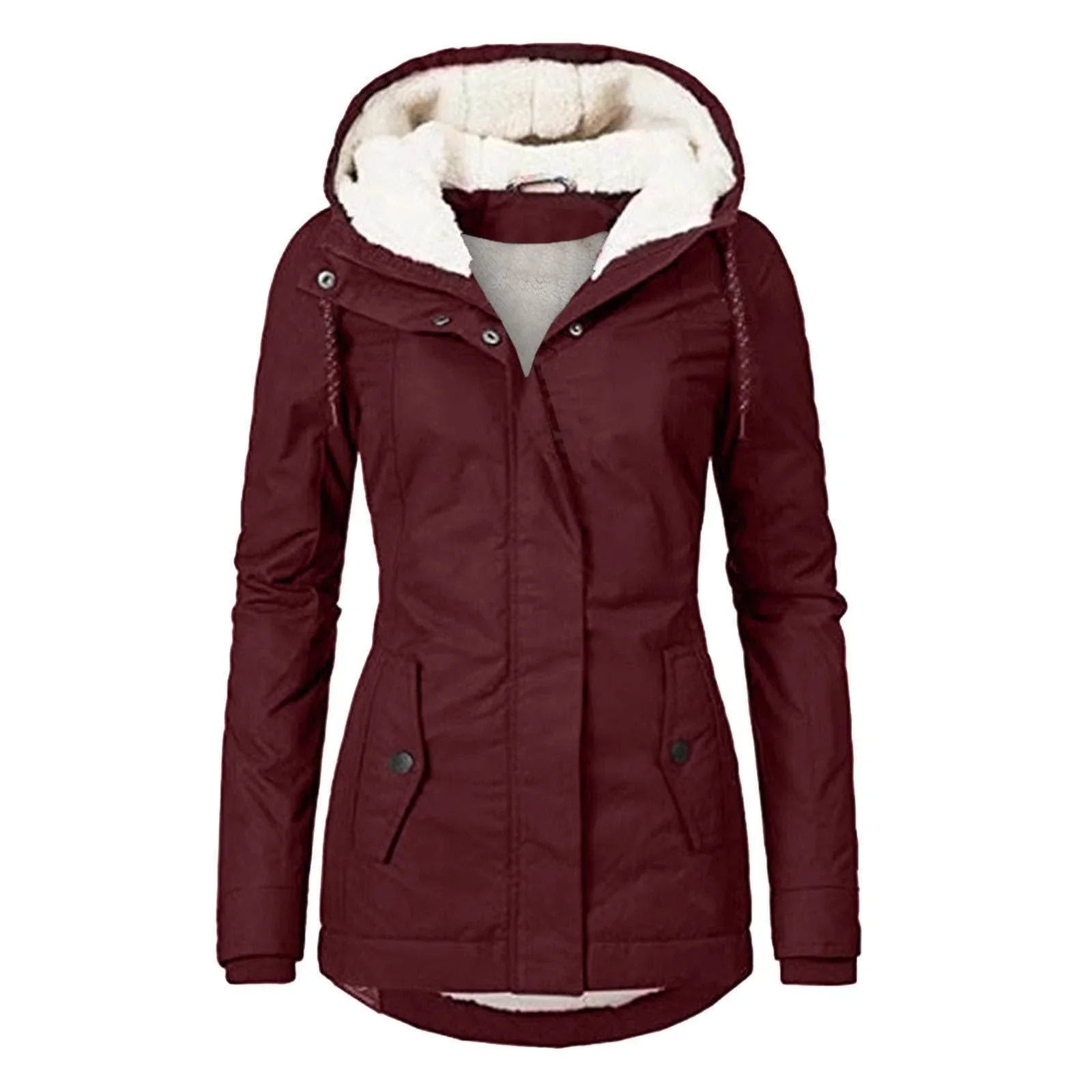 Warm Winter Hooded Jacket | Fleece Zip-Up Women's Casual Coat - ZA-Zola