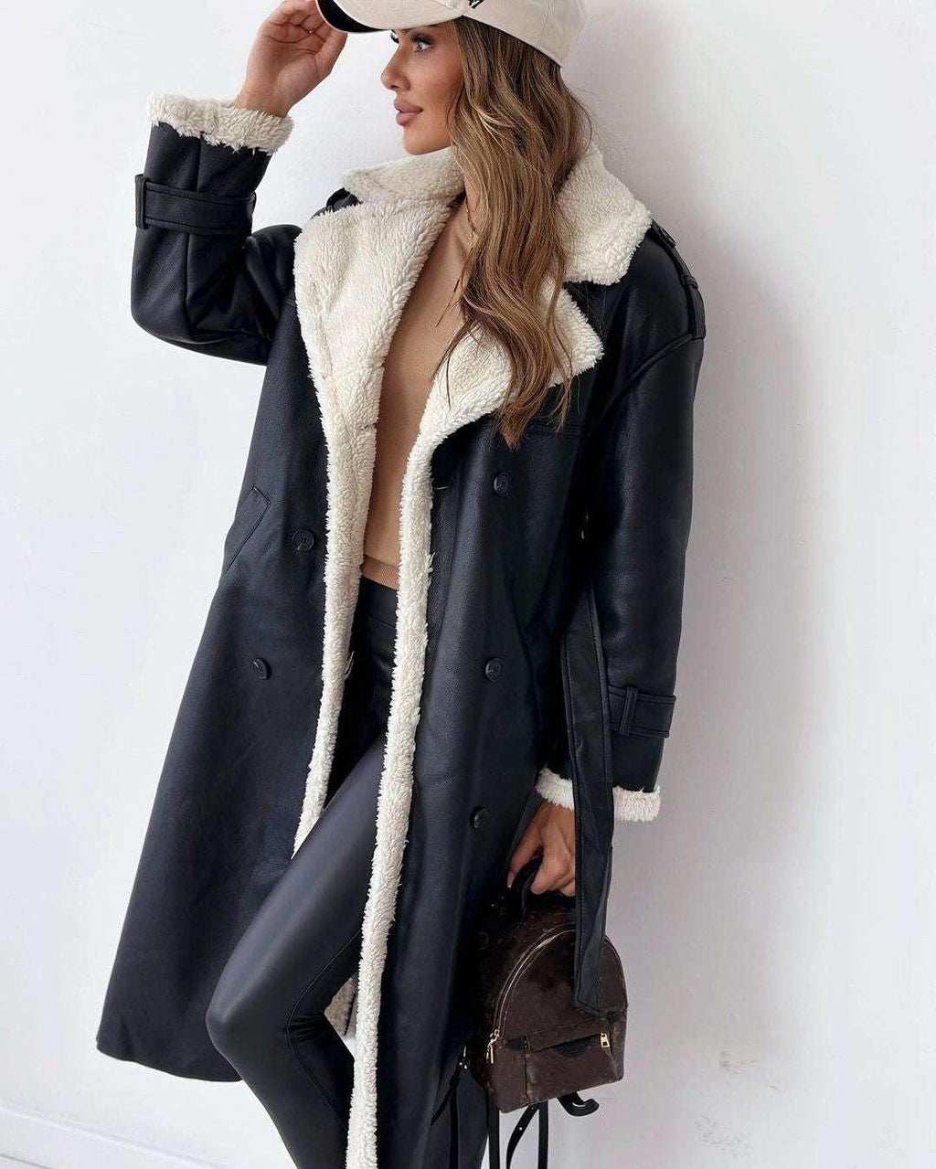 Women Winter Trench Coat – Belted Double Breasted Long Jacket - ZA-Zola