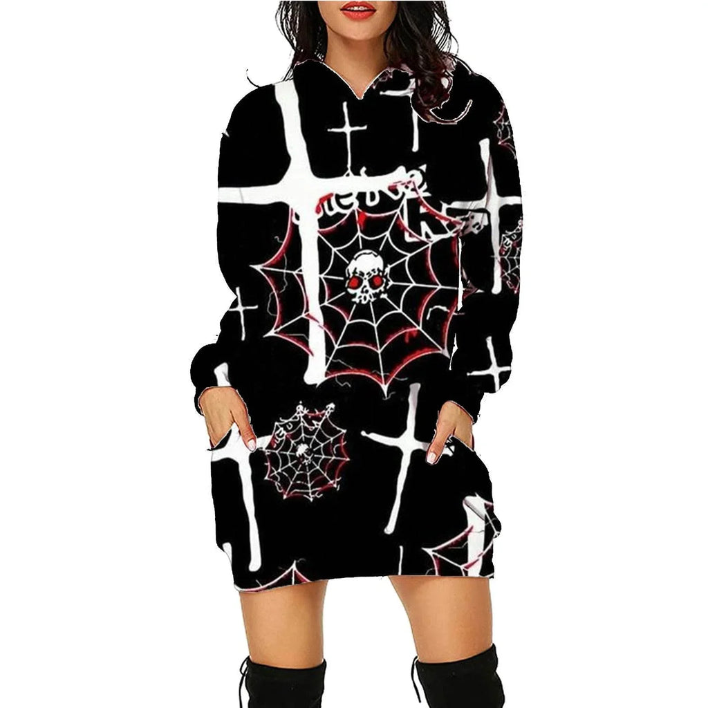 Halloween Print Hoodie Dress | ZA-Zola Women’s - ZA-Zola