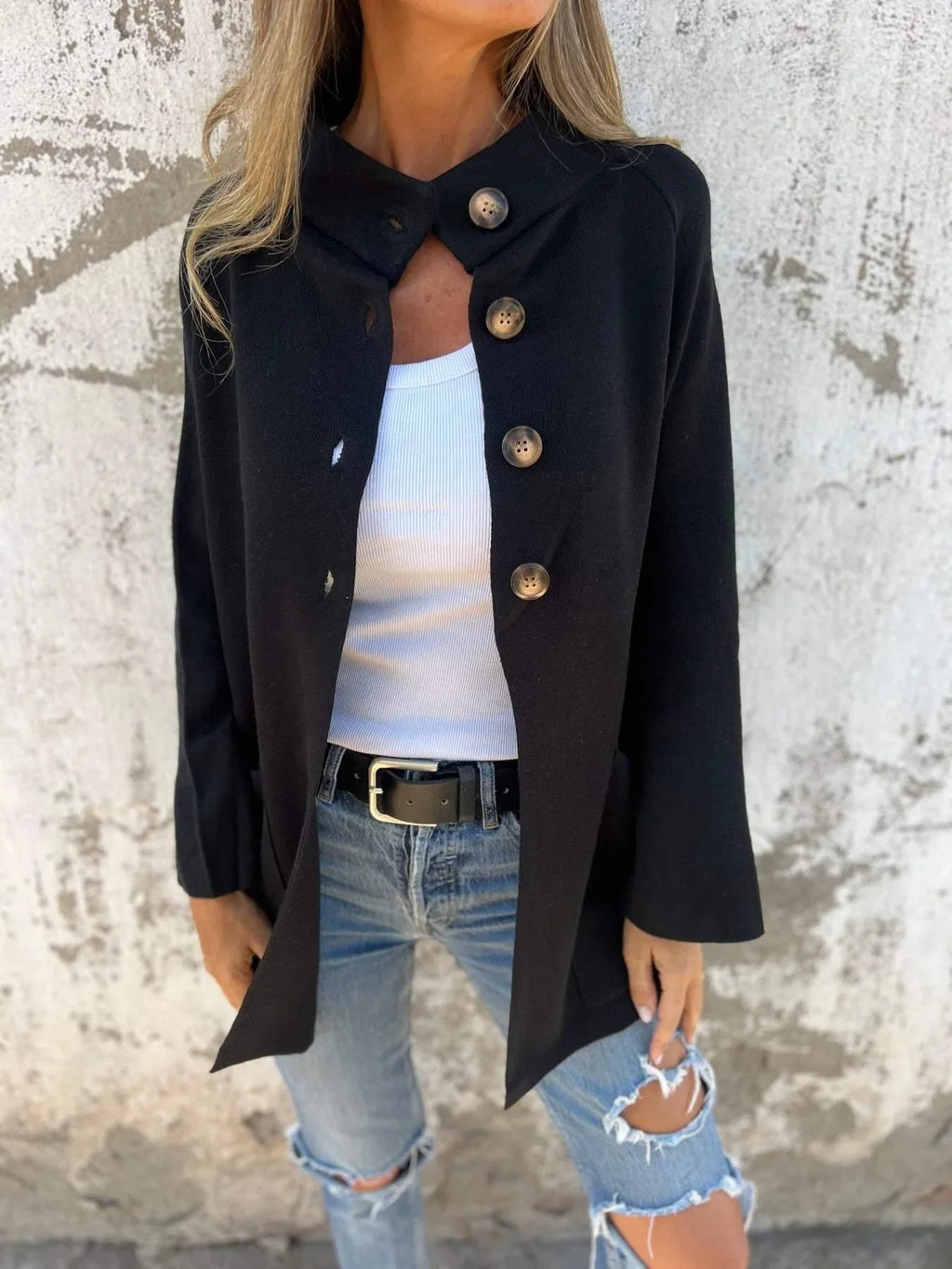 Women Knitted Coat – Lapel Cardigan Jacket - ZA-Zola